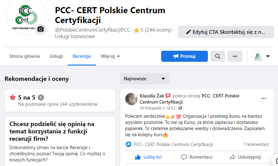 Opinie o szkoleniach