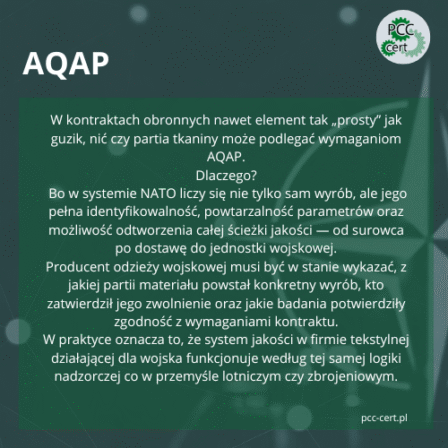 Czym jest AQAP i dlaczego dotyczy także producentów odzieży wojskowej?