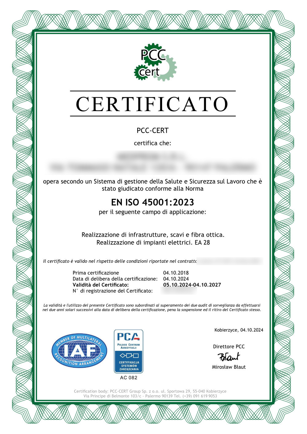 Certyfikat ISO